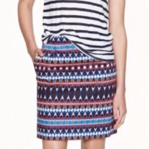 J.Crew Gemstone Print Mini Skirt Purple Front Pocket Style A6384 Size 0